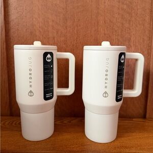 Hydrojug Stainless Steel Tumblers – Set of 2 (White) – 20oz